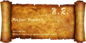 Major Rupert névjegykártya